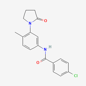 molecular formula C18H17ClN2O2 B2739587 4-氯-N-(4-甲基-3-(2-氧代吡咯烷-1-基)苯基)苯甲酰胺 CAS No. 941957-29-5