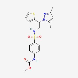 methyl (4-(N-(2-(3,5-dimethyl-1H-pyrazol-1-yl)-2-(thiophen-2-yl)ethyl)sulfamoyl)phenyl)carbamate