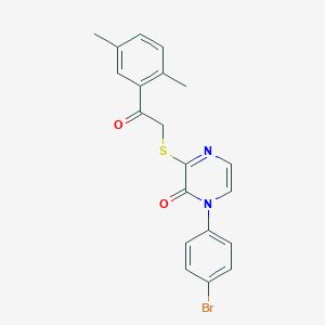 1-(4-bromophenyl)-3-((2-(2,5-dimethylphenyl)-2-oxoethyl)thio)pyrazin-2(1H)-one