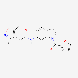 2-(3,5-dimethylisoxazol-4-yl)-N-(1-(furan-2-carbonyl)indolin-6-yl)acetamide