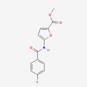 molecular formula C13H10FNO4 B2739613 Methyl 5-[(4-fluorobenzoyl)amino]-2-furoate CAS No. 477857-57-1