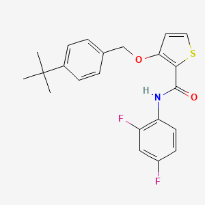 molecular formula C22H21F2NO2S B2739615 3-[(4-tert-butylphenyl)methoxy]-N-(2,4-difluorophenyl)thiophene-2-carboxamide CAS No. 344270-59-3
