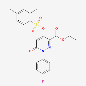 Ethyl 4-(((2,4-dimethylphenyl)sulfonyl)oxy)-1-(4-fluorophenyl)-6-oxo-1,6-dihydropyridazine-3-carboxylate