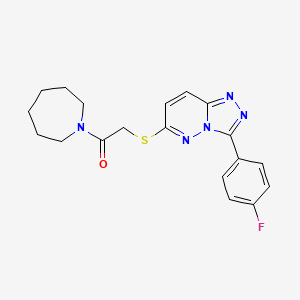 molecular formula C19H20FN5OS B2739620 1-(氮杂环庚烷-1-基)-2-[[3-(4-氟苯基)-[1,2,4]三唑并[4,3-b]吡啶-6-基]硫基]乙酮 CAS No. 852373-68-3