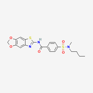 N-([1,3]dioxolo[4',5':4,5]benzo[1,2-d]thiazol-6-yl)-4-(N-butyl-N-methylsulfamoyl)benzamide