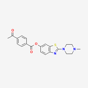 molecular formula C21H21N3O3S B2739641 2-(4-甲基哌嗪-1-基)苯并[d]噻唑-6-基-4-乙酰苯酸酯 CAS No. 941958-85-6