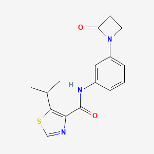 N-[3-(2-Oxoazetidin-1-yl)phenyl]-5-propan-2-yl-1,3-thiazole-4-carboxamide