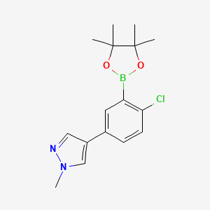 molecular formula C16H20BClN2O2 B2739646 4-(4-chloro-3-(4,4,5,5-tetramethyl-1,3,2-dioxaborolan-2-yl)phenyl)-1-methyl-1H-pyrazole CAS No. 1407884-18-7