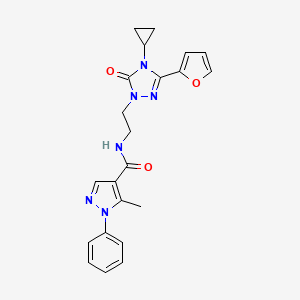 N-(2-(4-cyclopropyl-3-(furan-2-yl)-5-oxo-4,5-dihydro-1H-1,2,4-triazol-1-yl)ethyl)-5-methyl-1-phenyl-1H-pyrazole-4-carboxamide