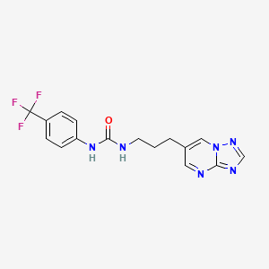 molecular formula C16H15F3N6O B2739674 1-(3-([1,2,4]Triazolo[1,5-a]pyrimidin-6-yl)propyl)-3-(4-(trifluoromethyl)phenyl)urea CAS No. 2034317-92-3