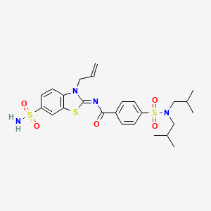 (Z)-N-(3-allyl-6-sulfamoylbenzo[d]thiazol-2(3H)-ylidene)-4-(N,N-diisobutylsulfamoyl)benzamide