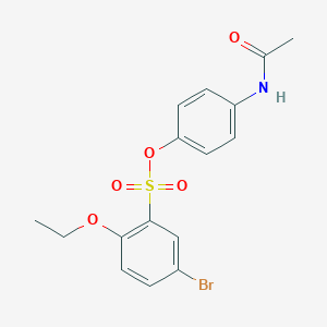molecular formula C16H16BrNO5S B273968 4-(Acetylamino)phenyl 5-bromo-2-ethoxybenzenesulfonate 