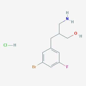 molecular formula C10H14BrClFNO B2739685 3-Amino-2-[(3-bromo-5-fluorophenyl)methyl]propan-1-ol hydrochloride CAS No. 1909305-76-5