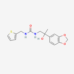 molecular formula C16H18N2O4S B2739692 1-(2-(Benzo[d][1,3]dioxol-5-yl)-2-hydroxypropyl)-3-(thiophen-2-ylmethyl)urea CAS No. 1396786-68-7