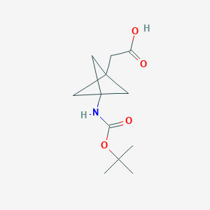 molecular formula C12H19NO4 B2739701 2-(3-{[(Tert-butoxy)carbonyl]amino}bicyclo[1.1.1]pentan-1-yl)acetic acid CAS No. 2096992-27-5