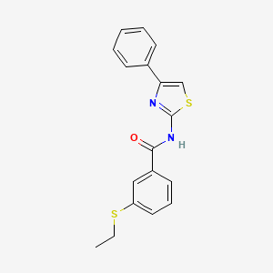 molecular formula C18H16N2OS2 B2739702 3-(ethylthio)-N-(4-phenylthiazol-2-yl)benzamide CAS No. 922670-18-6