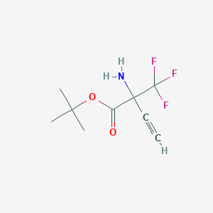 molecular formula C9H12F3NO2 B2739703 Tert-butyl 2-amino-2-(trifluoromethyl)but-3-ynoate CAS No. 2248331-43-1