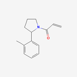 molecular formula C14H17NO B2739706 1-[2-(2-甲基苯基)吡咯啉-1-基]丙-2-烯-1-酮 CAS No. 1179970-82-1