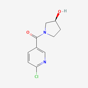 molecular formula C10H11ClN2O2 B2739716 (3S)-1-(6-氯吡啶-3-甲酰)吡咯啉-3-醇 CAS No. 1568222-59-2
