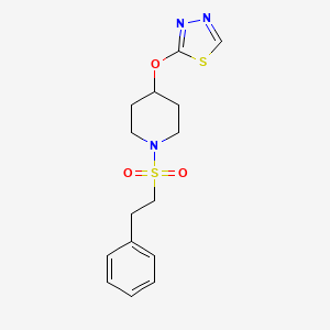 molecular formula C15H19N3O3S2 B2739755 2-((1-(Phenethylsulfonyl)piperidin-4-yl)oxy)-1,3,4-thiadiazole CAS No. 2194908-24-0