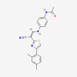 molecular formula C22H20N4OS B2739760 (Z)-N-(4-((2-cyano-2-(4-(2,4-dimethylphenyl)thiazol-2-yl)vinyl)amino)phenyl)acetamide CAS No. 418800-38-1