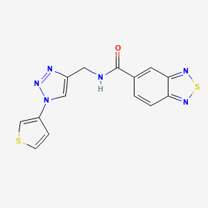 molecular formula C14H10N6OS2 B2739763 N-((1-(thiophen-3-yl)-1H-1,2,3-triazol-4-yl)methyl)benzo[c][1,2,5]thiadiazole-5-carboxamide CAS No. 2034426-78-1