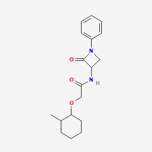 molecular formula C18H24N2O3 B2739769 2-(2-Methylcyclohexyl)oxy-N-(2-oxo-1-phenylazetidin-3-yl)acetamide CAS No. 1951087-01-6