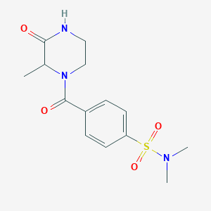 molecular formula C14H19N3O4S B2739776 N,N-dimethyl-4-(2-methyl-3-oxopiperazine-1-carbonyl)benzenesulfonamide CAS No. 1105682-49-2