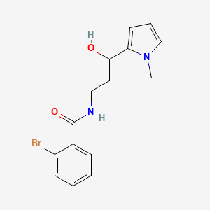 molecular formula C15H17BrN2O2 B2739780 2-溴-N-(3-羟基-3-(1-甲基-1H-吡咯-2-基)丙基)苯甲酰胺 CAS No. 1795089-37-0