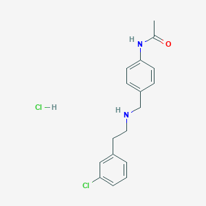 molecular formula C17H20Cl2N2O B2739783 N-[4-[[2-(3-Chlorophenyl)ethylamino]methyl]phenyl]acetamide;hydrochloride CAS No. 2460754-30-5