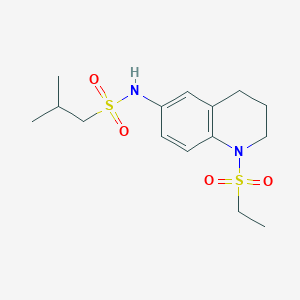 molecular formula C15H24N2O4S2 B2739786 N-(1-(ethylsulfonyl)-1,2,3,4-tetrahydroquinolin-6-yl)-2-methylpropane-1-sulfonamide CAS No. 946242-02-0
