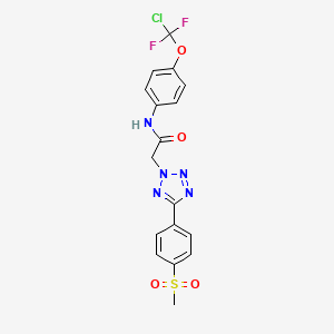 molecular formula C17H14ClF2N5O4S B2739787 N-[4-[chloro(difluoro)methoxy]phenyl]-2-[5-(4-methylsulfonylphenyl)tetrazol-2-yl]acetamide CAS No. 1260859-13-9