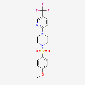 molecular formula C17H18F3N3O3S B2739792 1-(4-甲氧基苯基)磺酰-4-[5-(三氟甲基)吡啶-2-基]哌嗪 CAS No. 478077-45-1