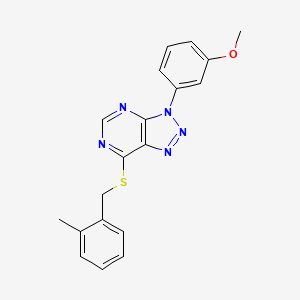 molecular formula C19H17N5OS B2739793 3-(3-Methoxyphenyl)-7-[(2-methylphenyl)methylsulfanyl]triazolo[4,5-d]pyrimidine CAS No. 941906-22-5
