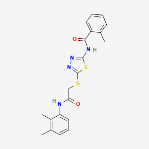 molecular formula C20H20N4O2S2 B2739806 N-(5-((2-((2,3-二甲基苯基)氨基)-2-氧代乙基)硫代)-1,3,4-噻二唑-2-基)-2-甲基苯甲酰胺 CAS No. 392294-31-4