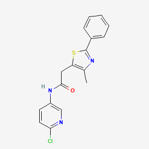 molecular formula C17H14ClN3OS B2739816 N-(6-氯吡啶-3-基)-2-(4-甲基-2-苯基噻唑-5-基)乙酰胺 CAS No. 1226458-36-1