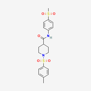 molecular formula C20H24N2O5S2 B2739823 N-(4-(甲磺酰基)苯基)-1-对甲苯基哌啶-4-甲酰胺 CAS No. 922464-33-3