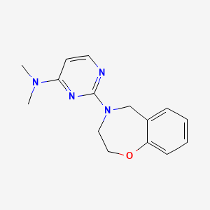 molecular formula C15H18N4O B2739824 2-(2,3-二氢苯并[f][1,4]噁烯-4(5H)-基)-N,N-二甲基嘧啶-4-胺 CAS No. 2034460-54-1