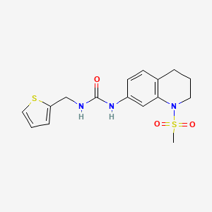 molecular formula C16H19N3O3S2 B2739829 1-(1-(Methylsulfonyl)-1,2,3,4-tetrahydroquinolin-7-yl)-3-(thiophen-2-ylmethyl)urea CAS No. 1202971-19-4