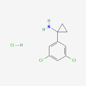 molecular formula C9H10Cl3N B2739831 1-(3,5-Dichlorophenyl)cyclopropan-1-amine;hydrochloride CAS No. 1892570-67-0