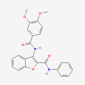 molecular formula C24H20N2O5 B2739836 3-(3,4-dimethoxybenzamido)-N-phenylbenzofuran-2-carboxamide CAS No. 862829-69-4