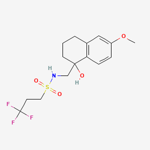 molecular formula C15H20F3NO4S B2739837 3,3,3-trifluoro-N-((1-hydroxy-6-methoxy-1,2,3,4-tetrahydronaphthalen-1-yl)methyl)propane-1-sulfonamide CAS No. 2034259-66-8