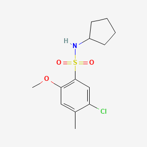 molecular formula C13H18ClNO3S B2739838 5-chloro-N-cyclopentyl-2-methoxy-4-methylbenzenesulfonamide CAS No. 791844-88-7