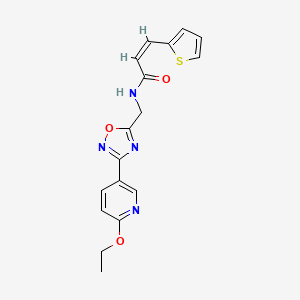 molecular formula C17H16N4O3S B2739841 (Z)-N-((3-(6-ethoxypyridin-3-yl)-1,2,4-oxadiazol-5-yl)methyl)-3-(thiophen-2-yl)acrylamide CAS No. 1904617-36-2