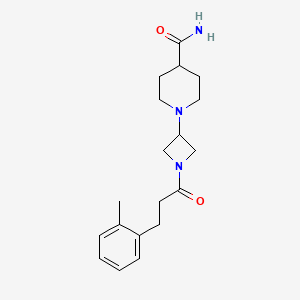 molecular formula C19H27N3O2 B2739846 1-(1-(3-(o-Tolyl)propanoyl)azetidin-3-yl)piperidine-4-carboxamide CAS No. 2034292-87-8