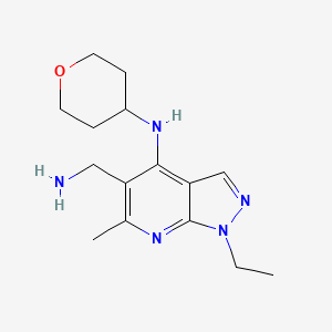 5-(Aminomethyl)-1-ethyl-6-methyl-N-(tetrahydro-2H-pyran-4-yl)-1H-pyrazolo[3,4-b]pyridin-4-amine