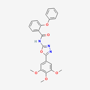 molecular formula C24H21N3O6 B2739852 2-phenoxy-N-[5-(3,4,5-trimethoxyphenyl)-1,3,4-oxadiazol-2-yl]benzamide CAS No. 891122-78-4