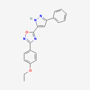 molecular formula C19H16N4O2 B2739856 3-(4-乙氧基苯基)-5-(3-苯基-1H-吡唑-5-基)-1,2,4-噁二唑 CAS No. 1192580-50-9