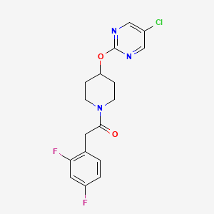 B2739860 1-[4-(5-Chloropyrimidin-2-yl)oxypiperidin-1-yl]-2-(2,4-difluorophenyl)ethanone CAS No. 2415562-74-0