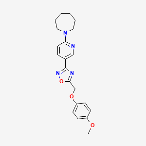 molecular formula C21H24N4O3 B2739871 3-(6-(氮杂庚烷-1-基)吡啶-3-基)-5-((4-甲氧基苯氧基)甲基)-1,2,4-噁二唑 CAS No. 1358349-74-2